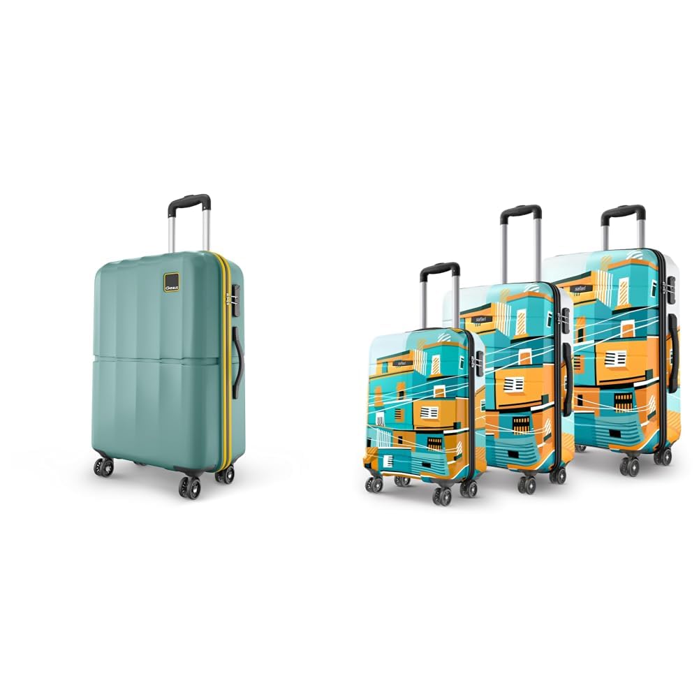 Genius Theo 8 Wheels 66cm Medium Size Check-in Trolley Bag, Hard Case Polycarbonate, 360 + Oasis 55, 65 & 77 Cms Polycarbonate Trolley Bag, Printed Cabin 8 Wheels Spinner Travelling-image-14