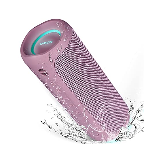 Promo Discount Up To 70% Off Portable Bluetooth Speaker, IPX7 Waterproof Wireless Bluetooth Speaker, Bassboom Technology and 25W Loud Stereo Sound, LED Light Show with TWS Pairing, 16H Playtime for Home and Outdoor -Purple