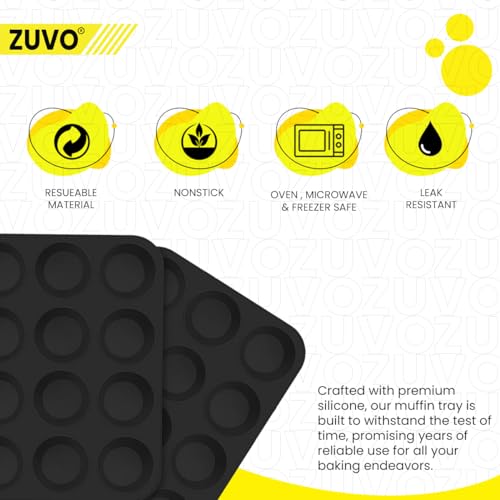 Non-Stick 12-Cup Silicone Muffin Tray for Cupcakes & Brownies - Image 3