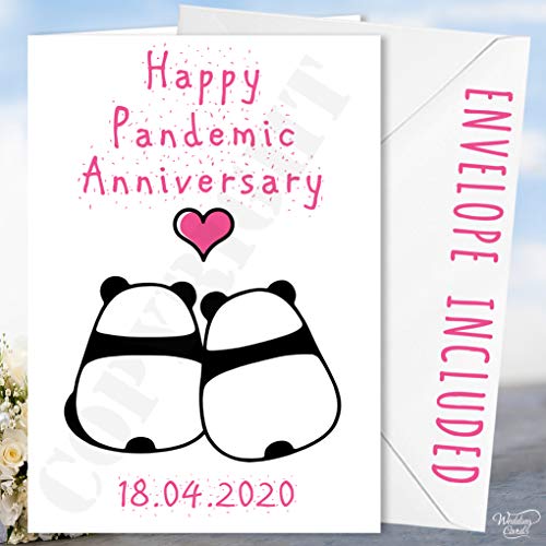Wedding Cards Happy Anniversary Pandas Personalised Card