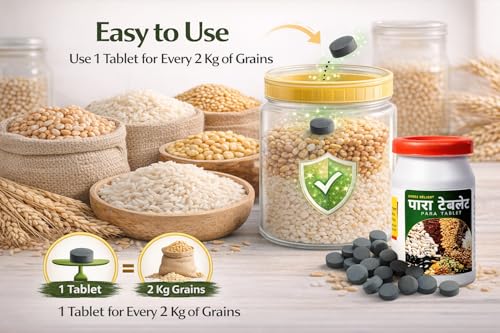 Image of Preserve Your Rice, Grains, Pulses, Rava, Besan, Maida Naturally With Parad (Para /Mercury) Tablets - (50 Gram Bottle)(Pack Of 8)