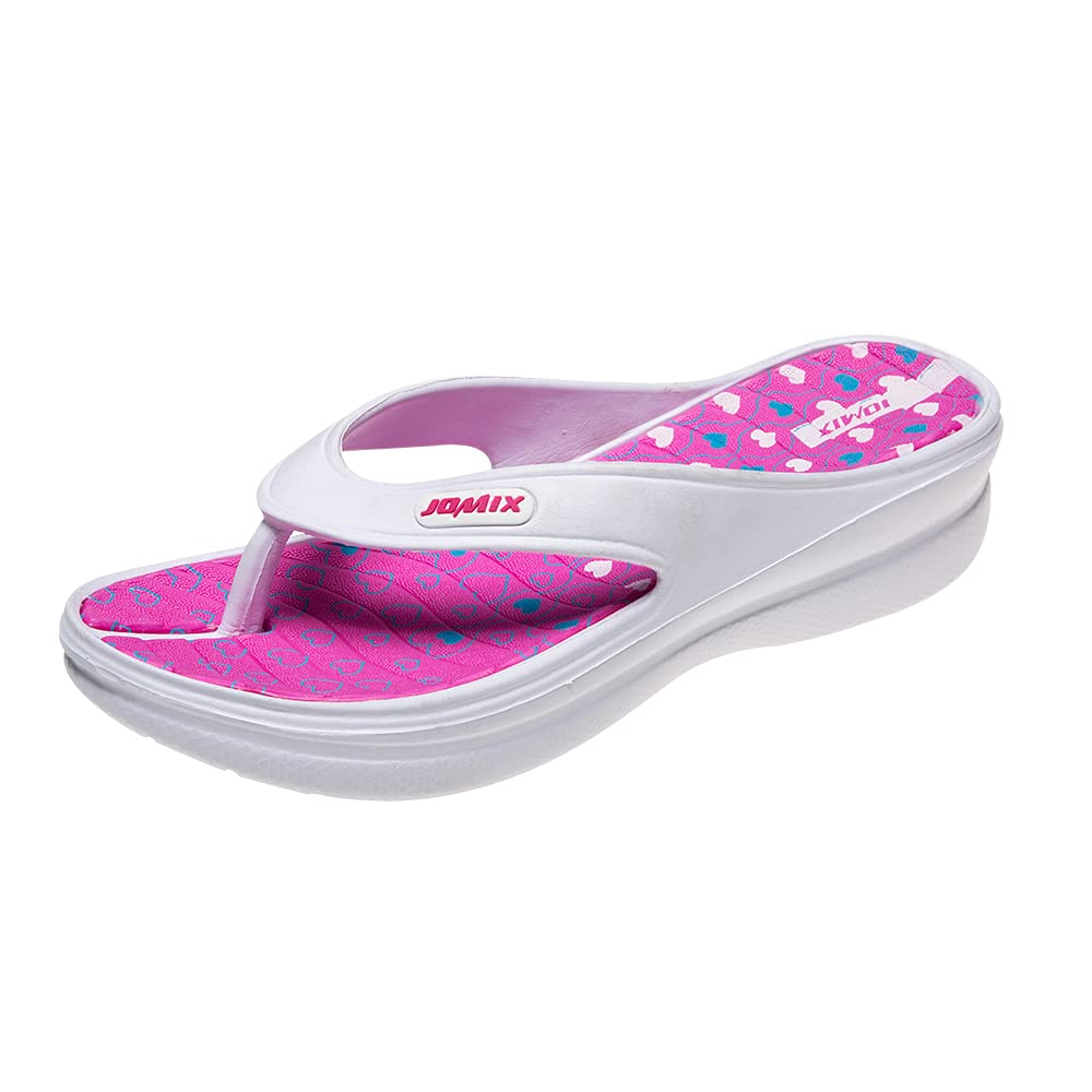 JOMIX Sommer Flip Flops Damen Dicke Sohle Zehentrenner Bunte Sandalen Badelatschen Badeschlappen Meer Pool Strand Schwimmen