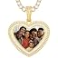 0478 Gold heart pendant with tennis chain]
