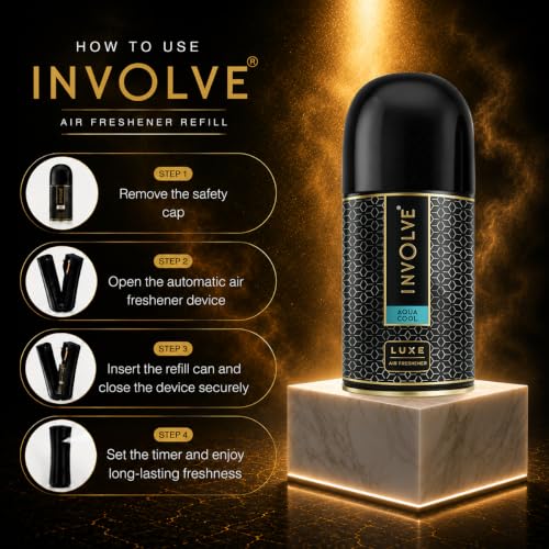Image of Involve Luxe Combo - Aqua Cool & Festiva - Pack 2 | Automatic Room Fresheners Refill | 2200 Sprays Guaranteed | Lasts up to 60 days (225ml * 2) | Automatic Home Fresheners | Long Lasting Fragrance