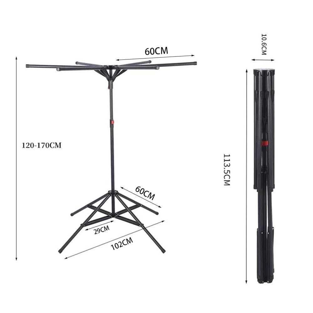 Etendoir Extensible,Séchoir à Linge Pliable à Quatre Pieds pour Intérieur, Séchoir Portable, Hauteur Réglable, Pliable, Barres De Séchage en Abs Et Acier Au Carbone, Facile à Installer