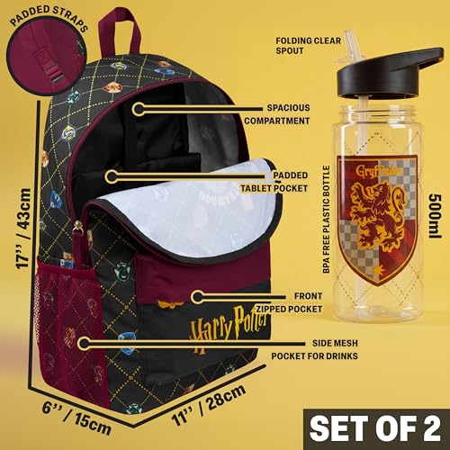 Image of Get Trend Harry Potter Girls Backpack and Water Bottle, 2 Piece Set