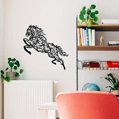 NBEADS Tree Branche Horse Metal Wall Art Decor - Image 2