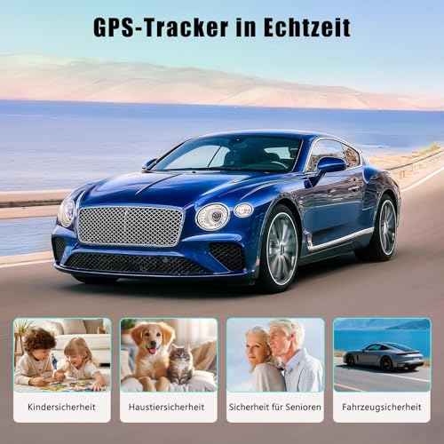 GPS Tracker für Auto Motorrad Fahrzeuge LKW Kompatibel mit iOS&Android, Magnet Ohne ABO Smart Finder für Senioren Kinder, Kfz Tracker Globaler, Keine monatliche Gebühr Abonnement Locator (Runden 2)