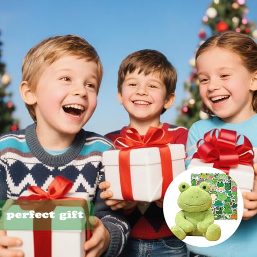 APPCRFM Frosch Kuscheltier Plüsch, Frosch Kuscheltier Kinder, Cute Animal Frog Plush, Tier-Frosch-Aufkleber, Geburtstags Geschenke für Jungen und Mädchen - 25CM