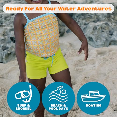 Image of SwimZip Girls' 3 Pc Swim Set w /Long Sleeve Rash Guard, Tankini & Shorts UPF 50+