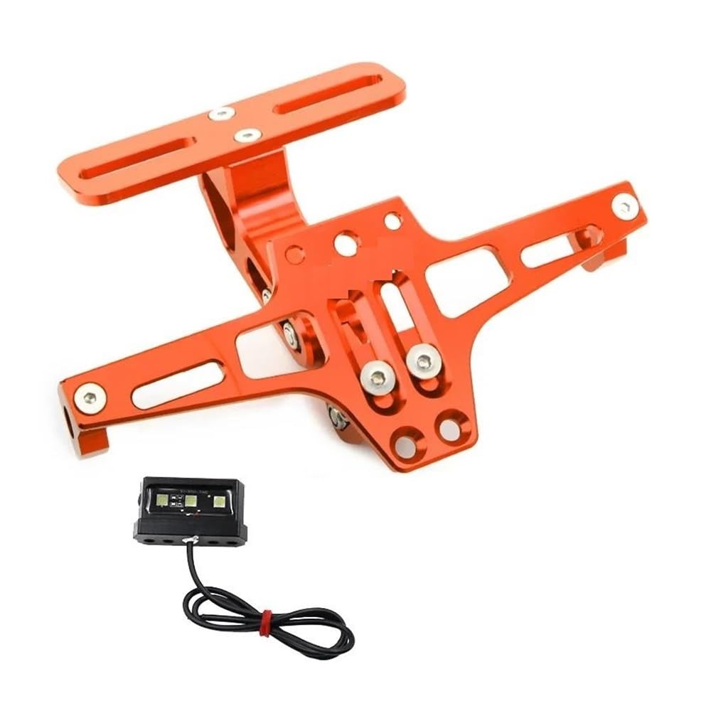 DDGBERFP For Honda CB500X CB400 CB1000 X4 NC700 S X VFR 1200 XL 1000 Super Grom 125 MSX 125 1200F Motorcycle Adjustable Rear Tail Tidy License Plate Holder Bracket(Orange)