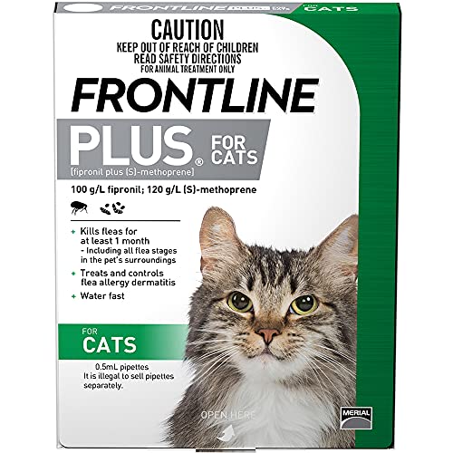 FRONTLINE Plus Flea and Tick Treatment for Cats Over 1.5 lbs. 3 Treatments