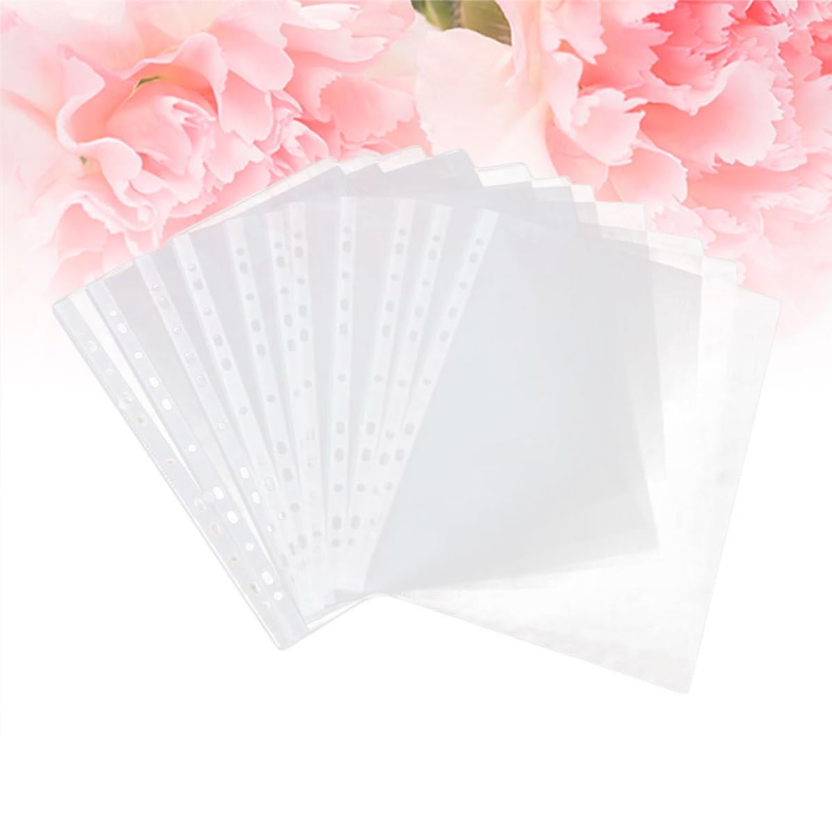 Housoutil Protector de Hojas para Carpeta A4 Transparente de Pvc 11 Orificios, 100 Unidades para Uso Escolar y Universitario Alta Claridad y Acabado Pulido