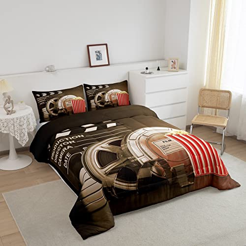 Conjunto de edredom de cinema Twin 80S Movie Clapper Board roupa de cama para meninos meninas crianç