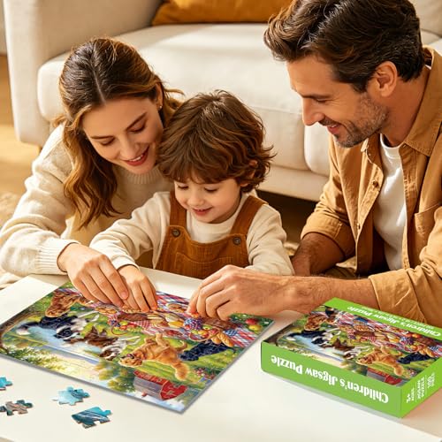 4 Packs de Rompecabezas de 100 Piezas para Niños de 4-6, 6-8 y 8-10 Años, Temas Perros, Parque Acuático, Fiesta de Pizza, Picnic de Cachorros y Fiesta de Postres miniatura 6
