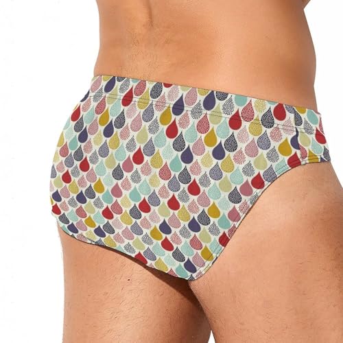 Color Wave Point Mens Swim Briefs Bikini Sexy Low Rise Trunks Swimsuit Bathing Suit Beach3