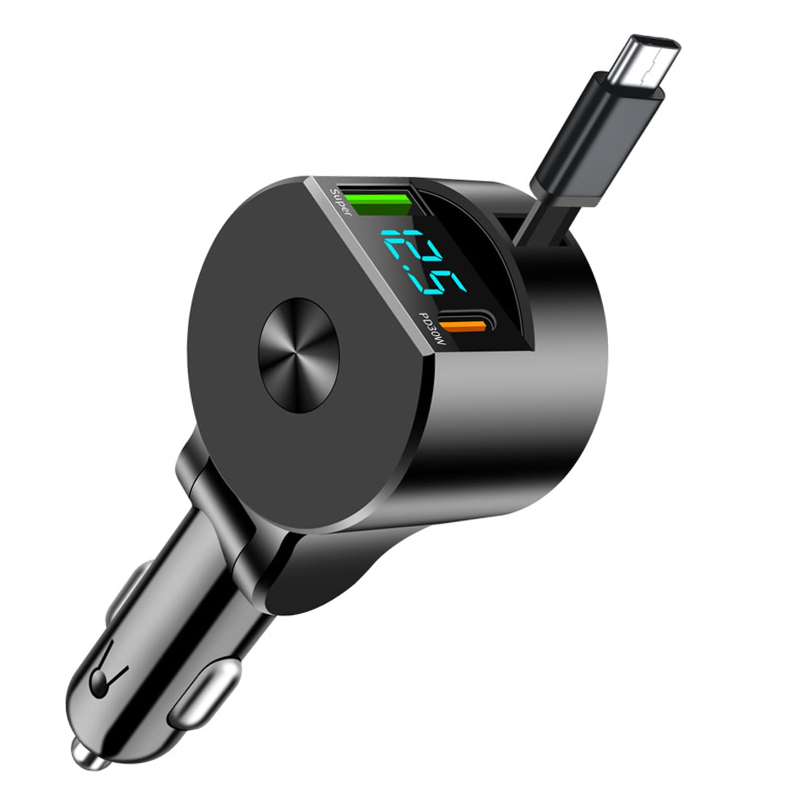 SNZ Caricatore Auto USB C 75W Retrattile, PD 3.0 Accessori Auto Interno, Adattatore accendisigari usb per auto,Gadget macchina fit iPhone 16 15 14 13 Pro Max Plus iPad Galaxy S25 S24 S23 Ultra