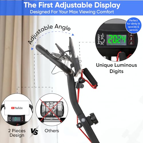 Yyfitt 3-In-1 Exercise Bike With Luminous Digits Display | Folding Stationary Bikes For Home Seniors | Compact Workout Bike With Fully Support Backrest - Wider Seat thumb #7