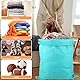 2 Stück Wäschebeutel Reise, Faltbarer Wäschesack Reise, Wasserdicht Wäschebeutel Schmutzwäsche mit Kordelzug, Laundry Bag für Schlafsaal Wäscheraum Reisen Camping, 50 x 60 cm, (Grün & Grau)