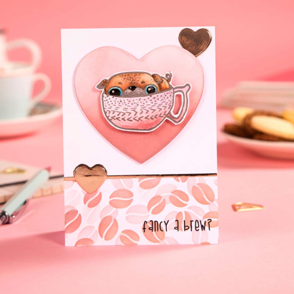 Set Fustelle E Timbri Per Scrapbooking 'Cuccioli' | Stampini In Metallo E Silicone 4x6 Pollici | Per Biglietti, Album, Goffratura E Fai Da Te - 3