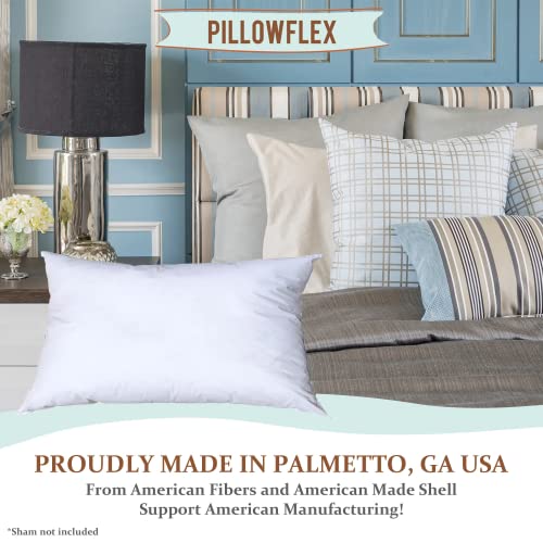 Image of Pillowflex Synthetic Down Pillow Insert 21x31 in - Karate Chop Pillow | Oversized Queen Sham Form, Plush Polyester Cotton Blend, Cloud-Like Comfort, Clump-Resistant Fill, Smooth Elegant Finish