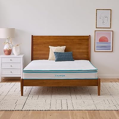 Linenspa 8 Inch Memory Foam and Spring Hybrid Mattress - Medium Firm Feel - Bed in a Box - Quality Comfort and Adaptive Support - Breathable - Cooling - Guest and Kids Bedroom - Full Size