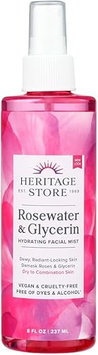 Heritage Rosewater & Glycerin With Atomizer 8 Ounce (Pack of 2)