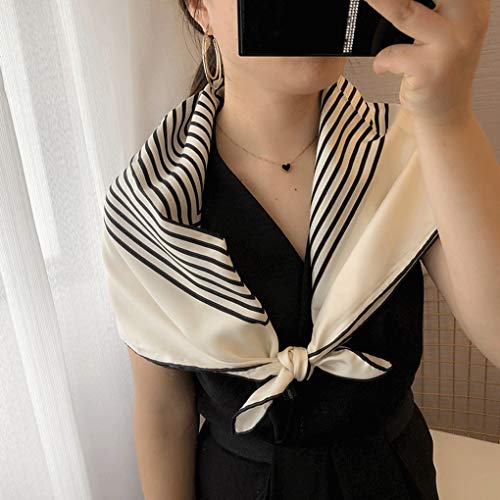 Autumn and Winter Temperament White Silk Scarf Square Silk Silk Scarf Neck Shawl Women2