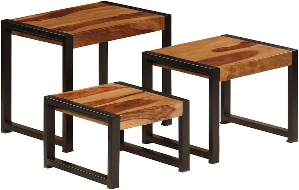 vidaXL Side Table Set of 3 Various Shades