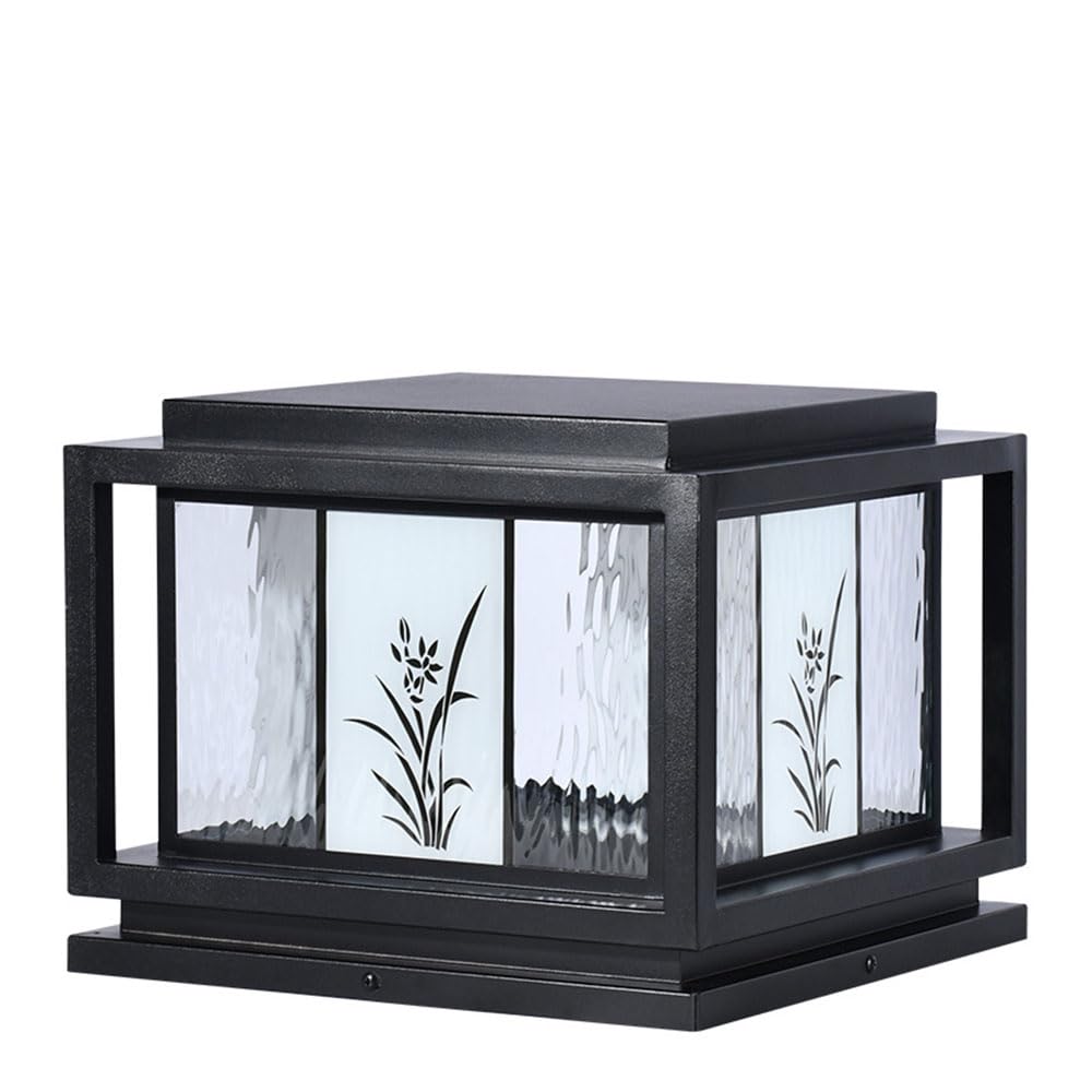 KNBVFHG with Pier Mount Yard Pedestal Solar Pillar Light IP54 Waterproof Outdoor Post Lamp Lighting Fixture Waterproof Hard Wired Lantern Column Headlight for Walkway, Driveway, Patio, Porch