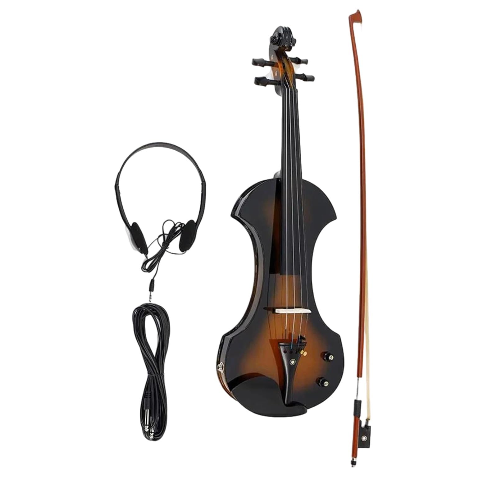 Violon Débutant Violon Électrique 4/4 Avec Étui Idéal Pour Débutants Adultes Et Professionnels S'exercer Jouer Un Son Magnifique(Black)