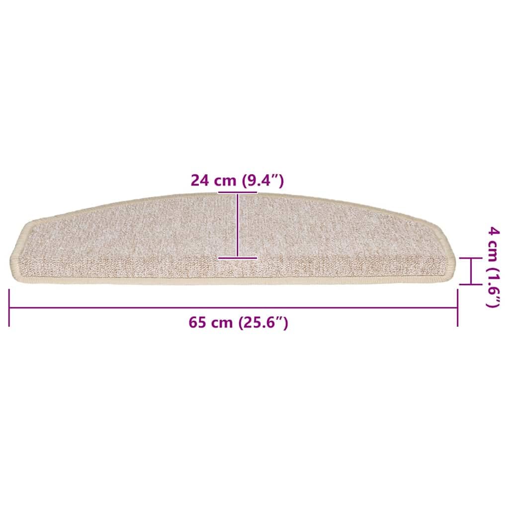 30er Set Treppenmatten Taupe 65x24cm Halbrund Stufenmatten rutschfest Trittschutz Treppenstufen Abdeckung Schalldämmend Treppenschutzmatte