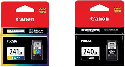Canon Cartucho de tinta de color CL-241XL, compatible con MG3620, MG3520, MG4220, MG3220, MG2220, MG4120, MG3120 y MG2120 y PG-240XL, compatible con