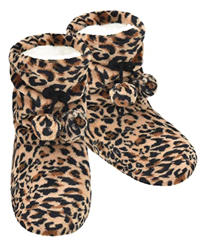 Panda Bros Women's Slipper Sock Indoor Super Soft Warm Fuzzy Lined Booties Slippers, Winter Fluffy House Socks with Grippers