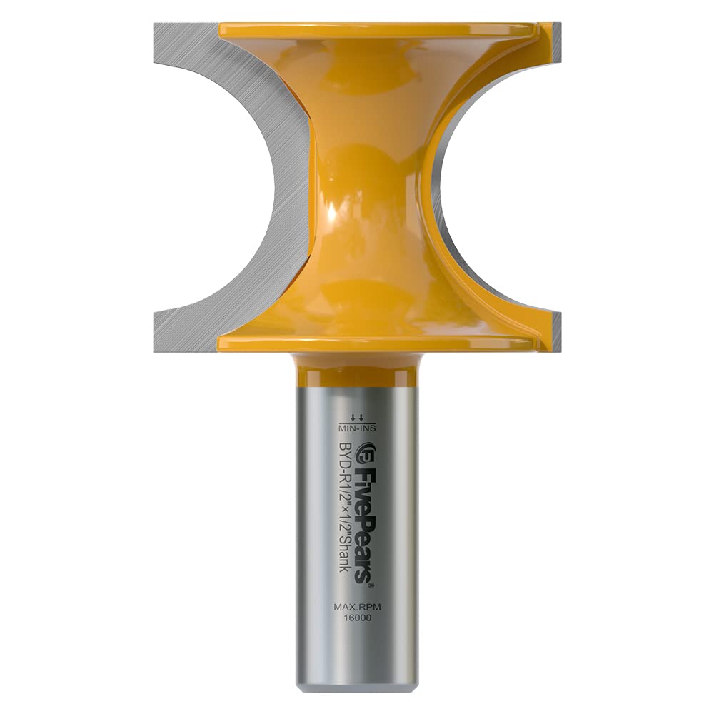 Fivepears Bullnose Router Bit Set 1/2 Shank, Half Round Router Bits for
