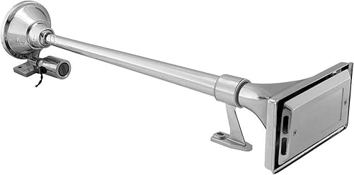 Miniatura 2 de Vixen Horns Tanque de 5 galones (18 litros) con sistema integrado de compresor de 200 PSI/kit de 12 V (VXO8350) con dos bocinas de aire individuales