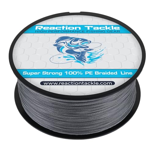 Reaction Tackle Braided Fishing Line Gray 100LB 300yd