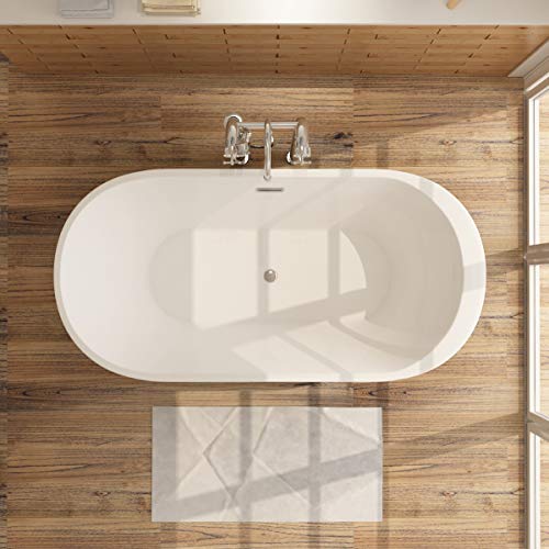 i-flair Freistehende Badewanne 170x80 cm FRISANGE Design - aus Acryl in Schwarz-Weiß – verschiedene Größen158