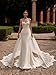Sparkling Mermaid Satin Wedding Dresses 2025 for Bride Long 2 Piece Lace Applique Bridal Dresses with Sweep Train White Us10