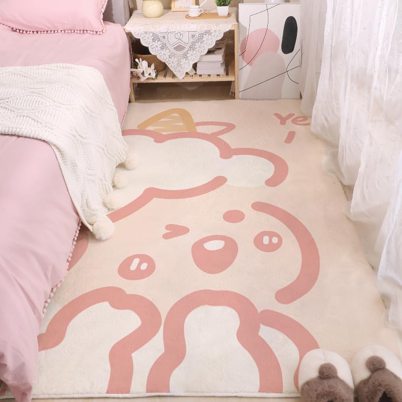 EVANEM Niedliche Karikatur Flanell Rutschfester Teppich Fußmatte Haus Fußmatte Dekoration...