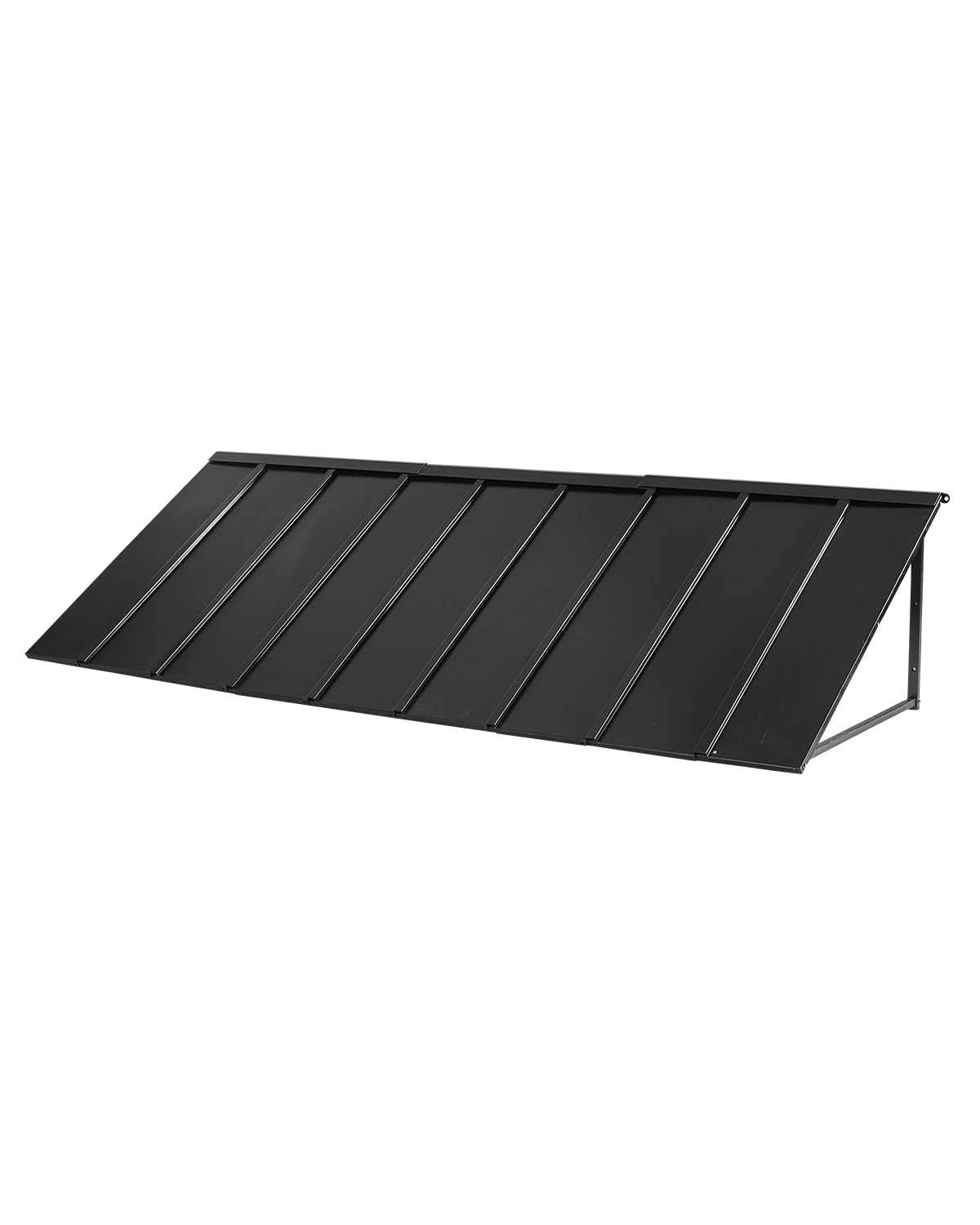 Photo 1 of **missing support structure rails and some hardware.** VEVOR Fixed Metal Awning 104 x 36 in, Window Awning Door Canopy, Stable Triangle Steel Frame Awnings for Doors Exterior Rain, Snow & Sunlight Protection for Door Entrance, Windows, Porches, Balconies