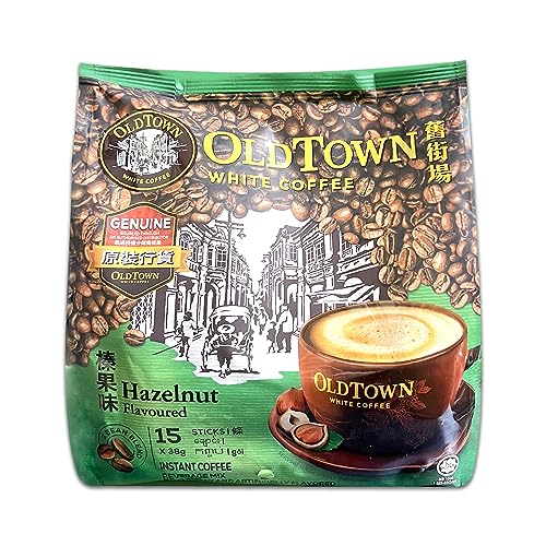 OLD Town (3 in 1)- Taste Premix White Hazelnut Coffee-don't Need Creamer & Sugar-make Your Life Easier-(35g - 40g) /Sticks (Hazelnut)