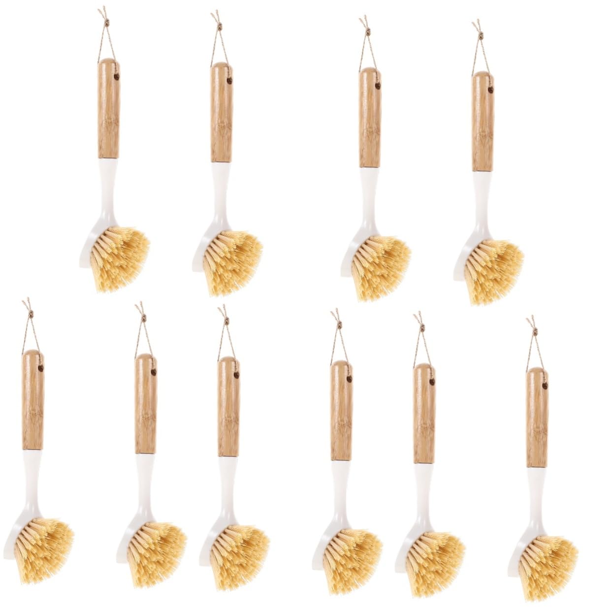 Beavorty 5 Juegos Familiar Cepillo para Platos Lavavajillas Múltiple Pastillas para Lavar Platos Tabletas Cepillo De Plato De Plástico Cepillo De Plástico para Platos De Madera 2 Piezas * 5