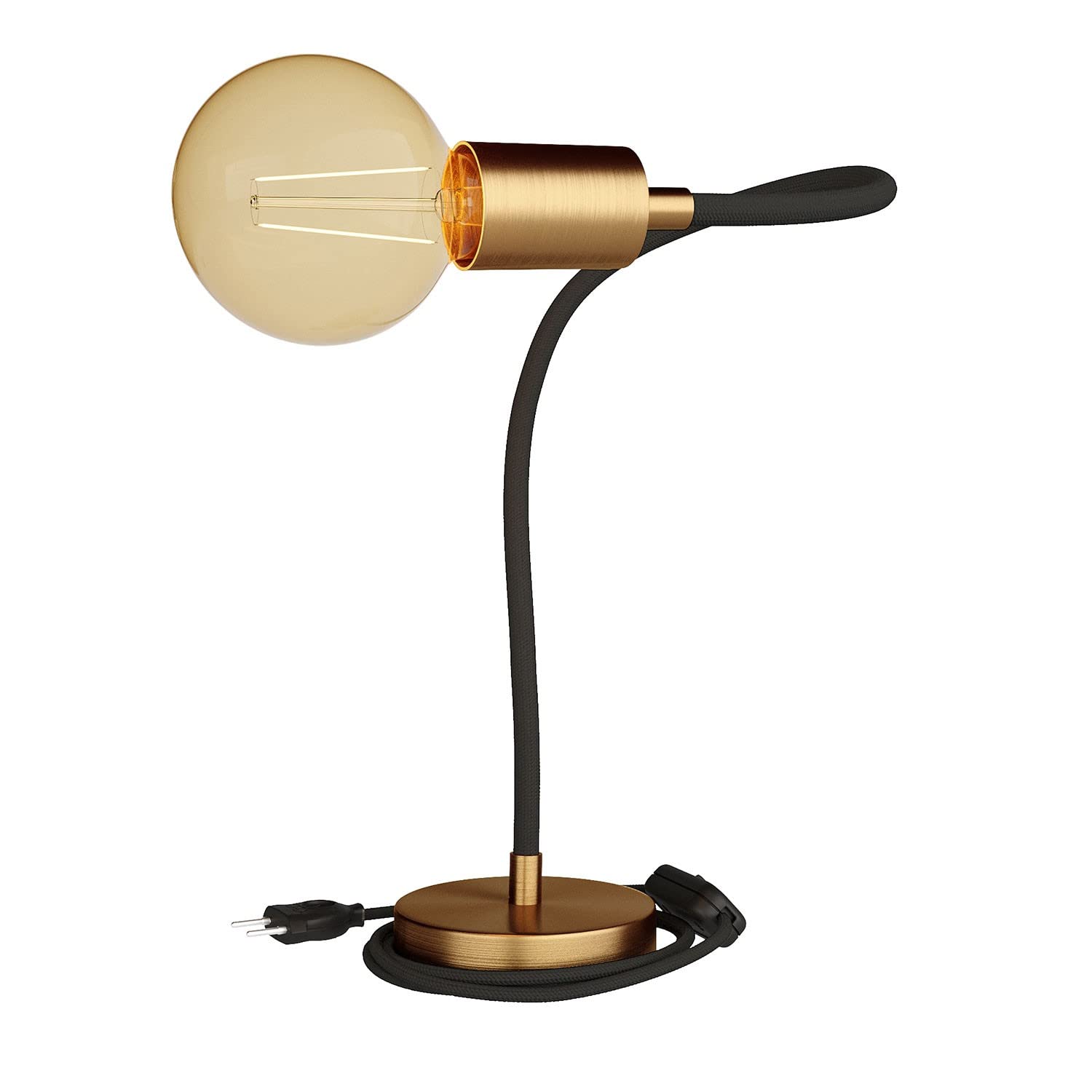 creative cables Table Flex - Lámpara de mesa articulada con luz difusa (sin bombilla, bronce satinado)