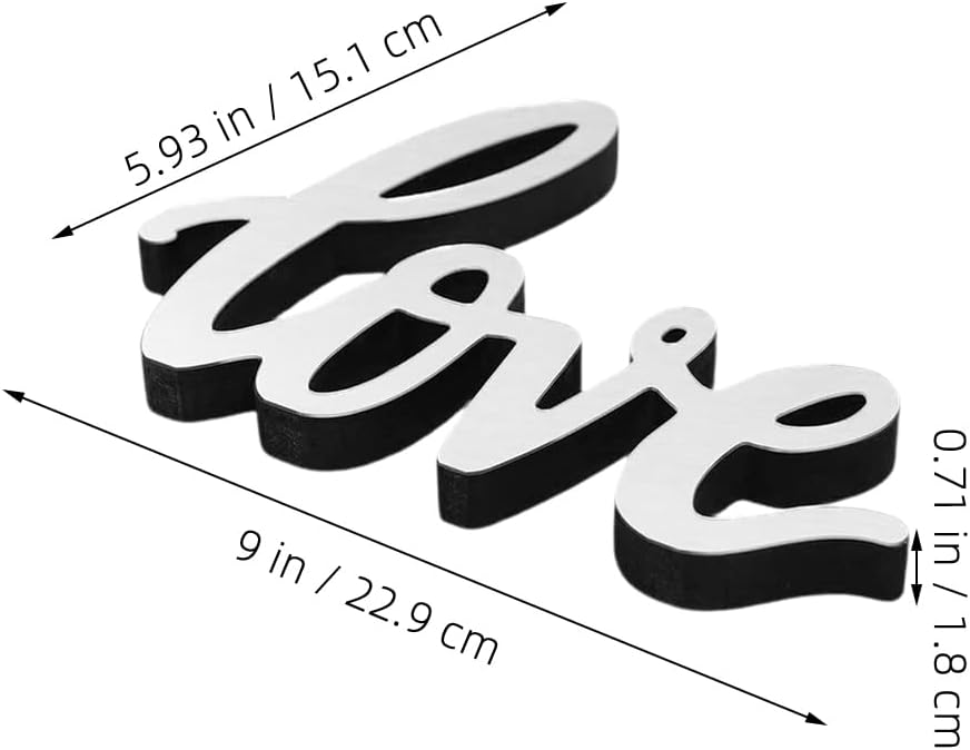 STOBAZA Love Decor Mirrored Letter Sign Acrylic Freestanding Desk Ornament for Home Office Decoration Unique and Creative Tabletop Love Sign Mirror Surface Decor