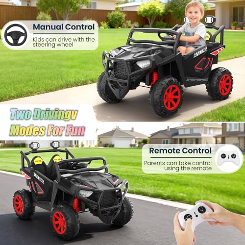 Hikole 2 Seater 24V Ride on Toys for Big Kids, XL Ride on Car Truck with Remote Control, 20