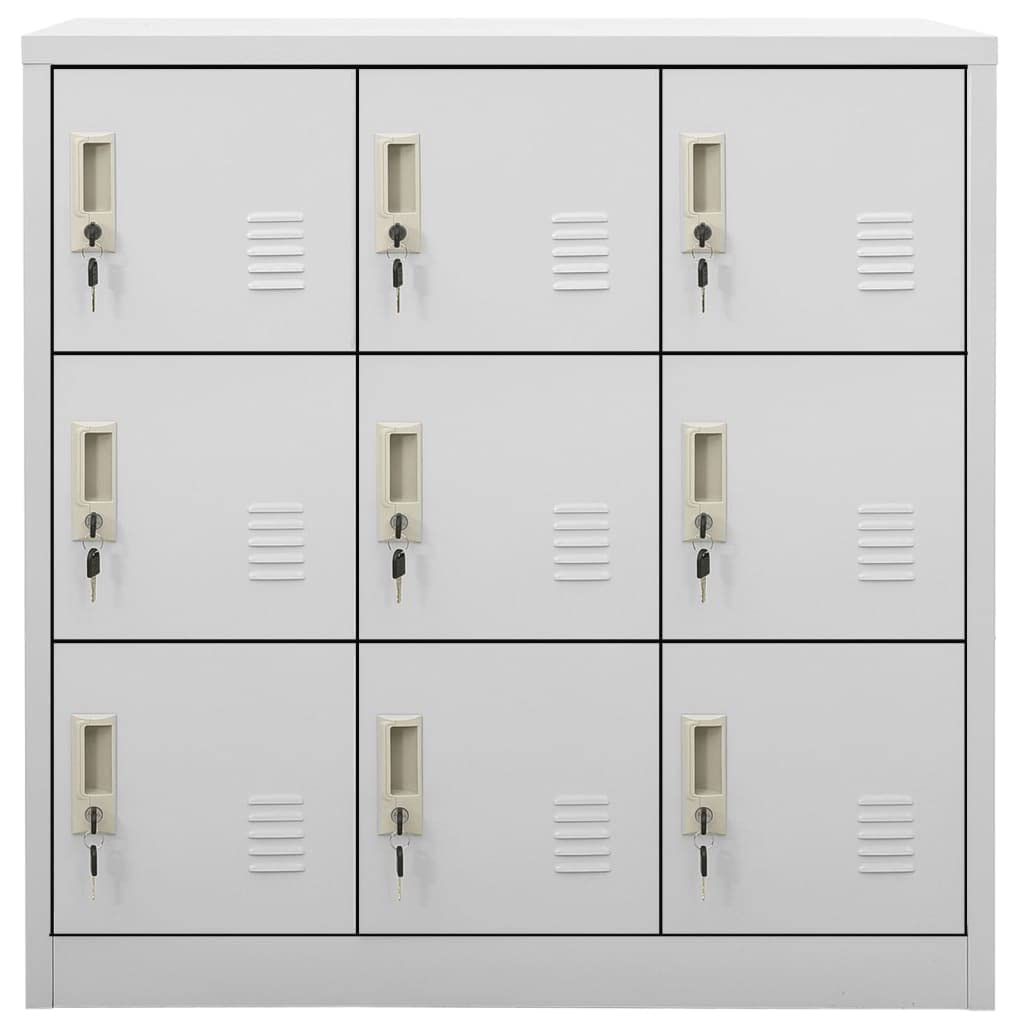 Armadietti in Acciaio da 2 unità - Armadietti per Ufficio in Metallo Grigio Chiaro, 90 x 45 x 92,5 cm - Resistenti e sicuri per l'organizzazione del Posto di Lavoro