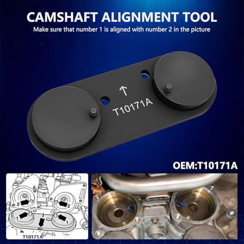ZKTOOL Werkzeug zum Nockenwellen verriegelung kompatibel mit VW Audi Skoda 1.4 1.6 FSI 1.2 1.4 TFSI Motor, OEM T10171A T10170, Nockenwellen-Arretierwerkzeug, Werkzeug zum Wechseln des Zahnriemens