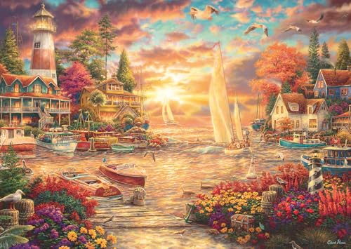 Schmidt Spiele 58554 Chuck Pinson, Le Calme du Matin au Bord du lac, Puzzle de 1000 pièces