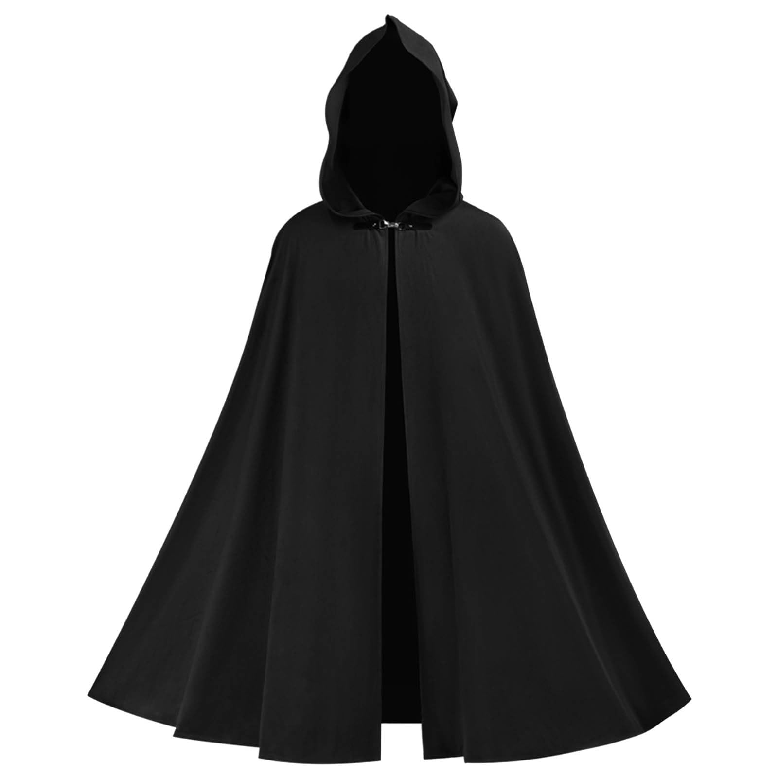 Generisch Mantello medievale con cappuccio, unisex, per adulti, per Halloween, giochi di ruolo, gotico, con design cavaliere e teschio